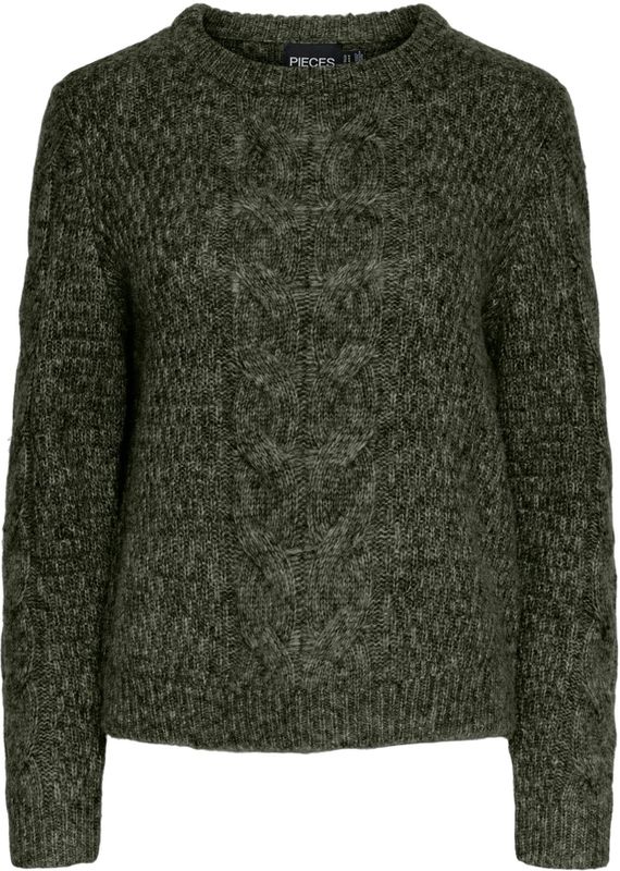 PIECES - PCNina - Trui - Donkergroen - Gerecycled Materiaal