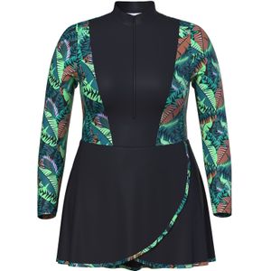 Ulla Popken - Badpakjurk - Bruin Groen Zwart
