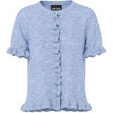 Pclydia - Gebreid Vest - Regular-fit - Korte Mouwen - Ronde Hals - Met Ruches