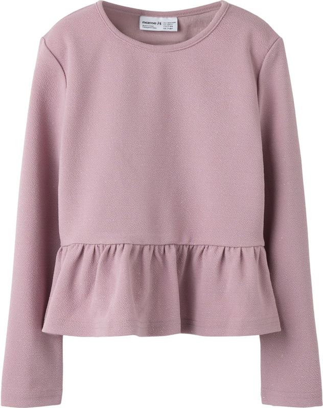 Peplum Top - Regular Fit - Lange Mouwen - Glitter Detail