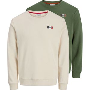 JJ Rebel Sweatshirt 'JREBDRUMMER'  ecru / olijfgroen