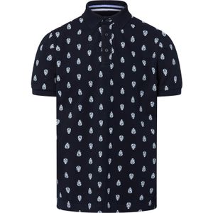 Andrew James Shirt  marine / lichtblauw / wit