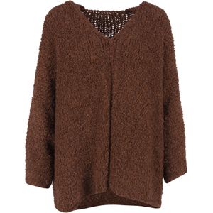 Seasons of April Gebreid vest 'Robin'  donkerbruin