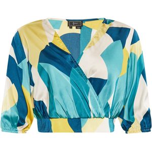 faina Blouse  blauw / geel / offwhite