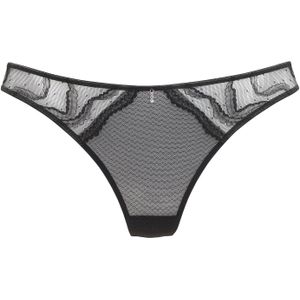 Lascana - String - Zwart - Fijn Kant met Edel Glitteraccessoire