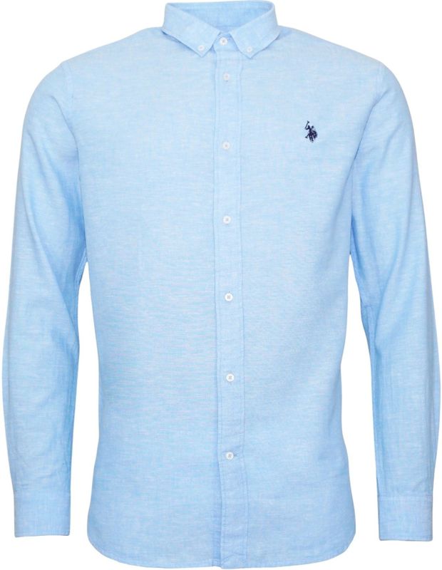U.S. POLO ASSN. - Overhemd - Lichtblauw - Regular Fit - Lange Mouw