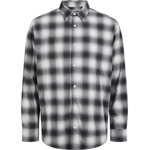 JACK & JONES - Overhemd - Grijs - Flanel - Lange Mouw