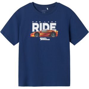 NAME IT Shirt 'NKMALON'  nachtblauw / oranje / wit