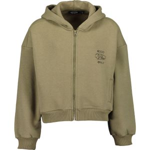 BLUE SEVEN - Sweatvest - Kaki/Zwart - Capuchon - Effen