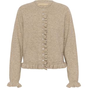 CULTURE Gebreid vest 'CUJulietta Frill'  beige gemêleerd