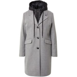 MORE & MORE - Tussenmantel - Grijs Gemêleerd/Zwart - Klassieke Mantel