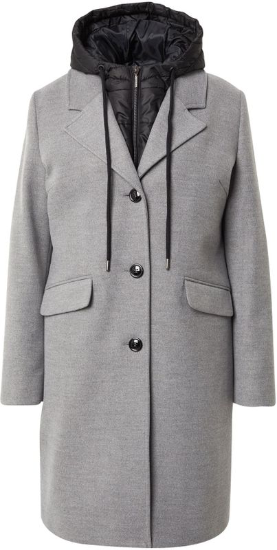 MORE & MORE - Tussenmantel - Grijs Gemêleerd/Zwart - Klassieke Mantel