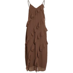 VILA Zomerjurk 'VIRomaine'  chocoladebruin