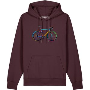 Watapparel Sweatshirt ' Fahrrad by night '  gemengde kleuren / donkerrood