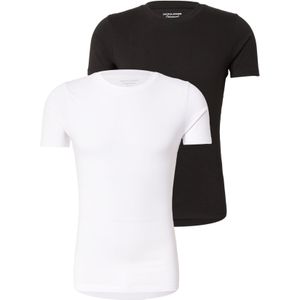 JACK & JONES Shirt 'JORMUSCLE'  zwart / wit
