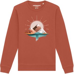 Watapparel Sweatshirt 'Sunrise & Lake'  roestbruin / gemengde kleuren