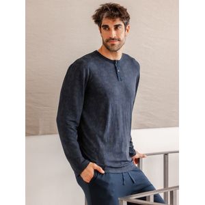 zd ZERO DEFECTS Pyjama lang 'Modal Luxury winter pyjama set'  navy