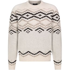 Eight2Nine Trui  crème / donkerbeige / donkergrijs