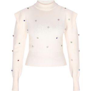 faina Trui  blauw / rood / zilver / wolwit