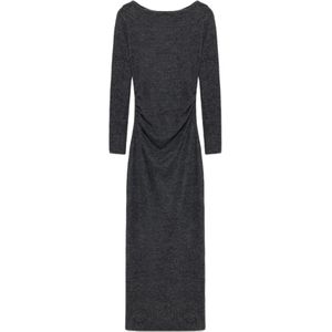 No Matter What Gebreide jurk  zwart gemêleerd