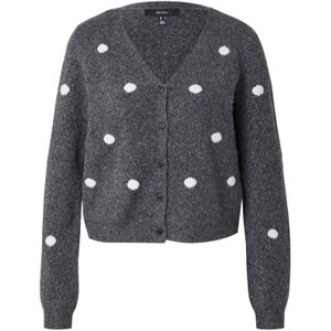 VERO MODA Trui 'VMDOFFY INTARSIA'  donkergrijs / wit