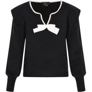 faina Trui  zwart / wolwit