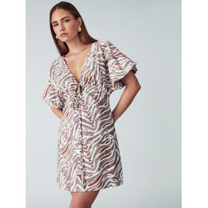 St MRLO Zomerjurk 'Blossom' 'BLOSSOM MINI DRESS'  nude / karamel / donkerbruin
