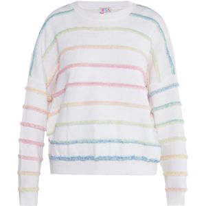 IZIA Trui 'Hoona'  blauw / lichtgroen / pink / wolwit