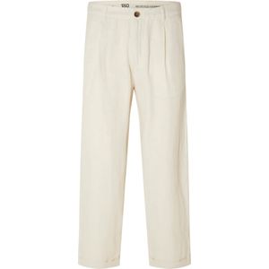 SELECTED Bandplooibroek  ecru