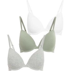 Marks & Spencer - T-shirt BH - Grijs Groen Wit - 3 Pack
