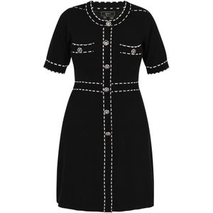 faina Gebreide jurk  zwart / wit
