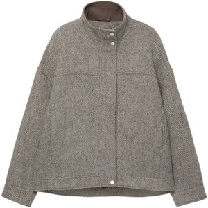 Pull&Bear Tussenjas  donkergrijs / wit