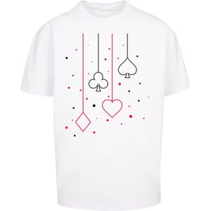 F4NT4STIC Shirt 'Kreuz Pik Herz Karo Poker Kartenspiel'  rood / zwart / wit