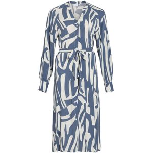 VILA Blousejurk 'VILUPA'  duifblauw / wit