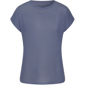 Vivance - Shirt - Indigo - Korte Mouwen - Strijkvrije Wafelstof