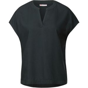 STREET ONE - Blouse - Pine grove green - Korte Mouwen - Hals met Split