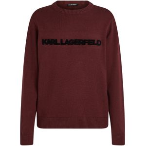 Karl Lagerfeld Trui  wijnrood / zwart