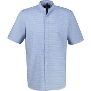 Overhemd - Cobalt Blue - Korte Mouwen - Kentkraag - Geborduurd Logo