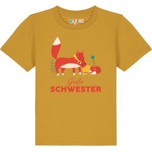 watabout.kids Shirt 'Fuchs Große Schwester'  beige / blauw / oker / oranje