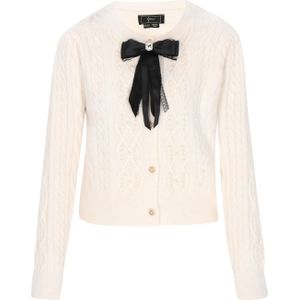 faina Gebreid vest  zwart / offwhite