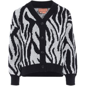 NALLY Gebreid vest  zwart / wit
