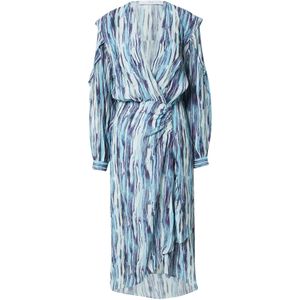 IRO Jurk 'INIAM'  navy / azuur / lichtblauw / karamel