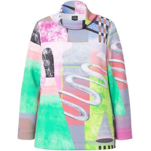 Ulla Popken Sweatshirt  grijs / grasgroen / rosa / zwart
