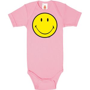 LOGOSHIRT Rompertje/body 'Smiley Face'  rosa