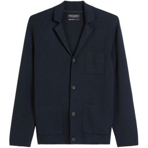 Marc O'Polo - Regular Fit - Gebreid Colbert - Effen - Puur Katoen