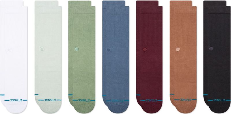 Stance Sokken 'Icons'  blauw denim / mokka / lichtgrijs / pastelgroen / wijnrood / black denim / wit