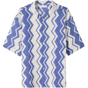 Bershka Overhemd  saffier / wit