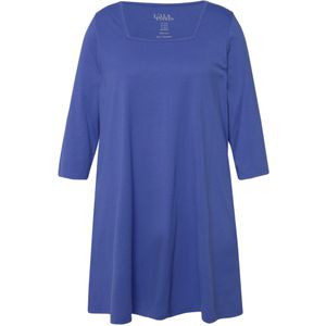 Ulla Popken - Shirt - Indigo - Jersey - Driekwart Mouw - Tuniek Kraag