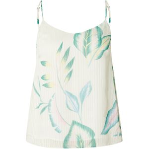 NÜMPH Top 'WIVIAN'  lichtblauw / geel / smaragd / wit