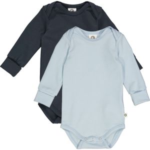 Müsli by GREEN COTTON Rompertje/body  navy / lichtblauw